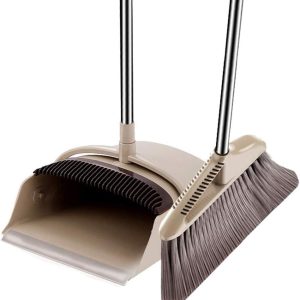 Household Household Broom Three-Piece Set Foldable Garbage Bucket Plastic Broom Quick Sweeping Standing Sweep Set with Broom (Color : A) Commemoration Day