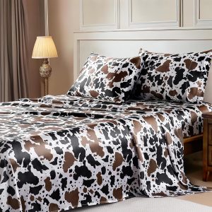 Cow Print 4-Piece Silk Bedding Set